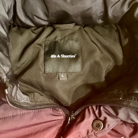 40s & Shorties Men's Rainbow Ombre Puffer Jacket, size large - Picture 6 of 7